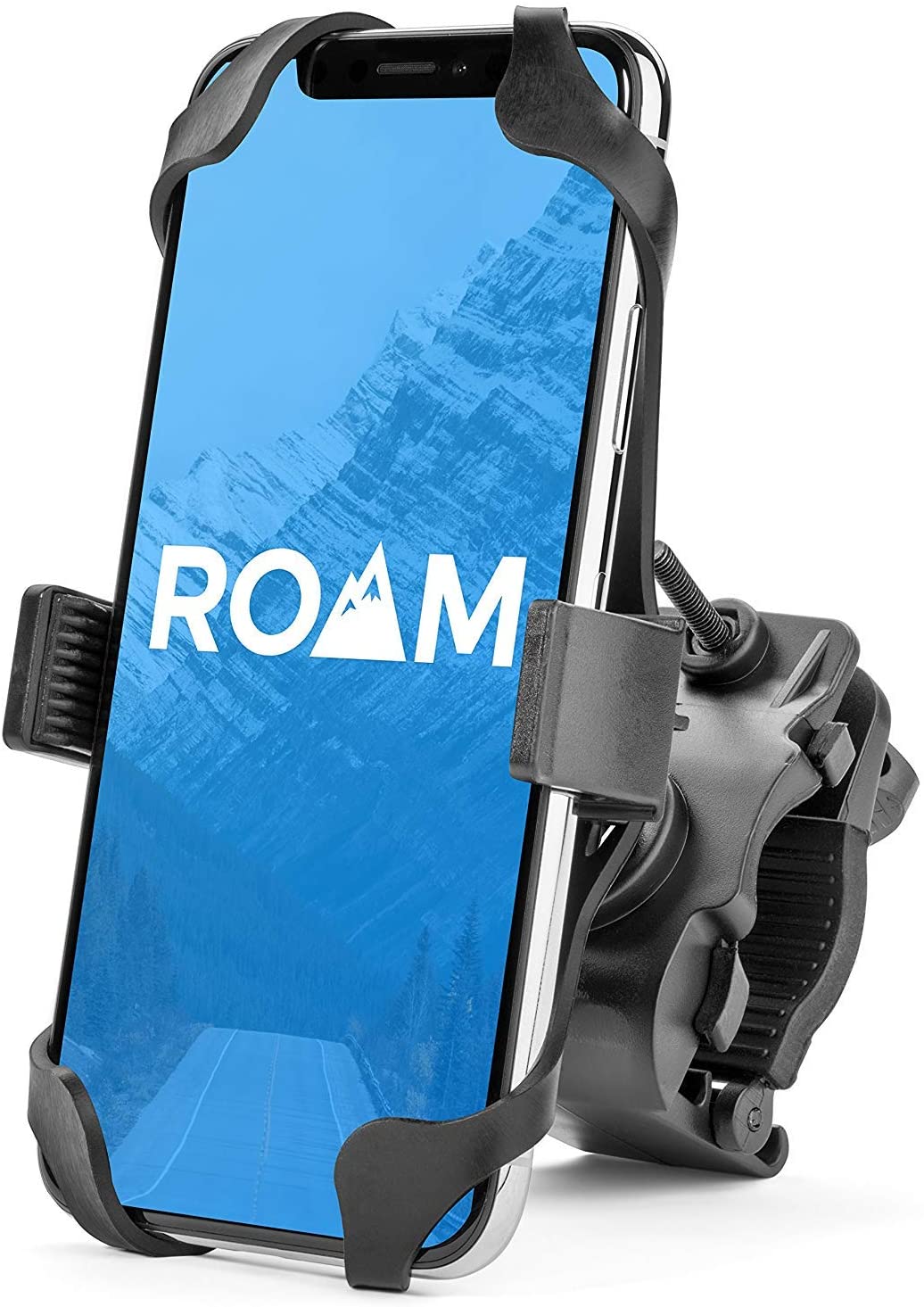 Roam Universal Premium Bike Phone Mount for Motorcycle - Bike Handlebars, Adjustable, Fits iPhone 11, X, XR, 8 | 8 Plus, 7 | 7 Plus, 6s Plus | Galaxy, S10, S9, S8, Holds Phones Up to 3.5